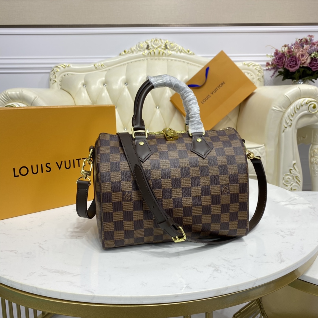 Louis Vuitton SPEEDY BANDOULIERE 25 Damier Ebene Handbag N41368 